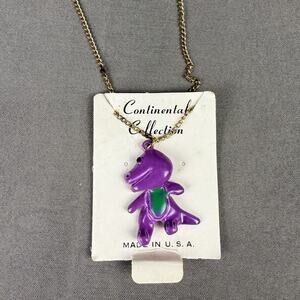 Vintage 90’s Barney The Purple Dinosaur Necklace/Bracelet Charm Made In USA